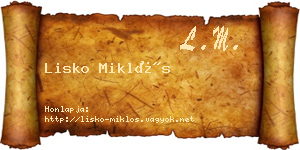 Lisko Miklós névjegykártya